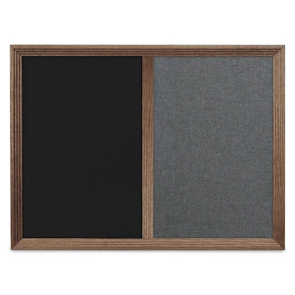 United Visual Products Enclosed Corkboard, 1 Door, 60"x36", 4" Fra UV3417-SATIN-DBURGU - main